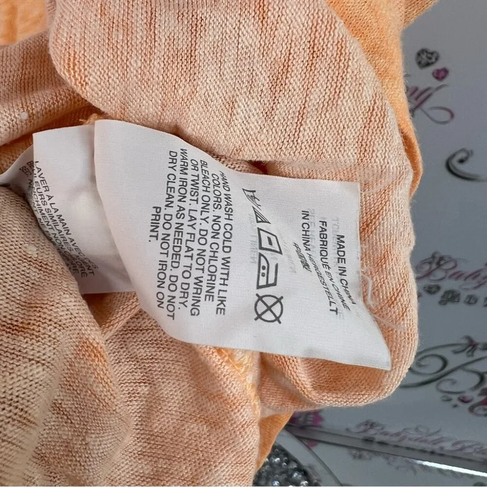 J. Crew tshirt 100% linen peach Light Orange V-Neck Short Sleeve Tee